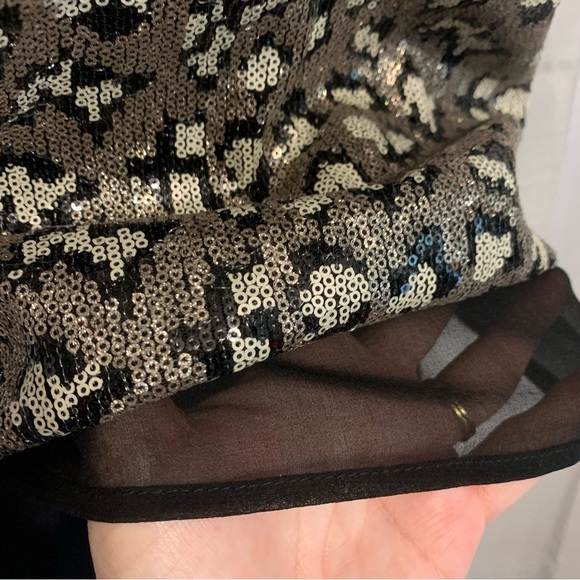 Le Lis Sequin Leopard Print Cami Top, NWT, Size Large- fits 10/12, Fully Lined - Picture 11 of 14
